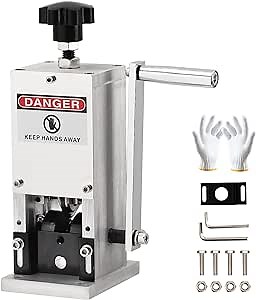 Towallmark Wire Stripper Machine for Diameter 0.05-0～1 Inch (1.5～25mm) Wire, Stripping Speed 50 ft/min, Wire Stripping Machine for Scrap Cable Copper Recycling.