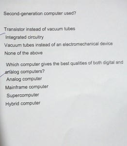 Second-generation computer used?Transistor instead of vacuum ... | Filo