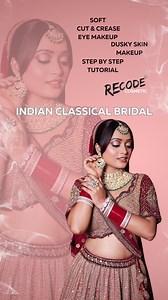 Indian Bridal Makeup for dusky skin with soft cut and crease eyes step by step with Recode studios Cosmetics | Goldy Hunjan Makeup Studio