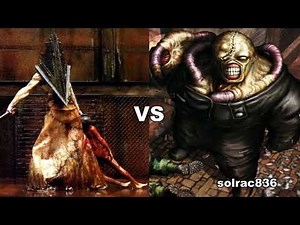 pyramid head vs nemesis vs slenderman vs jeff the killer