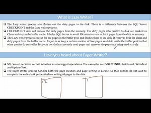 SQL : ACID Properties, Lazy Writer, Database Types