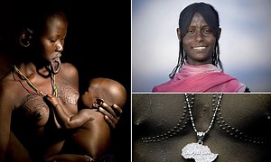 Ethiopian and Sudanese tribes show off scar patterns made with THORNS