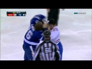 Brad Staubitz first fight with the Montreal Canadiens