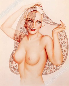Alberto Vargas Pin up Girl Poster, Vintage Topless Art Print - Etsy