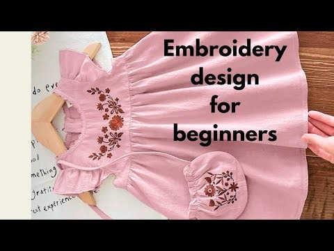 Beautiful Hand Embroidery for Kids Dress | Easy Flower Design Tutorial for Beginners