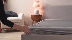 Bare Home Box Spring Cover - Twin - Stretchy Microfiber Decorative Wrap Around Box Spring Cover - Easy Install (Twin, Light Grey)