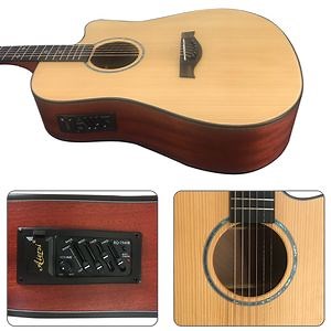 [Hot Item] Aiersi Handmade 41 Inch Cutaway Model with Pickup Solid Top Acoustic Guitar Folk String Instruments