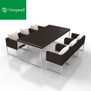 [Hot Item] Wicker Furniture Outdoor Rattan Dining Set Garden Set for Wholesale