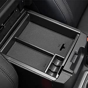 Center Console Organizer Tray for Toyota Tacoma 2016 2017 2018 2019 2020 2021 2022 2023, ABS Material Armrest Storage Box, Black Interior Accessories