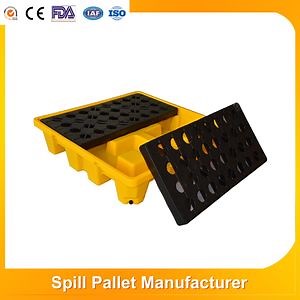 [Hot Item] Large Capacity HDPE Plastic Customized Factory 4 Drum Spill Control Containment Pallets