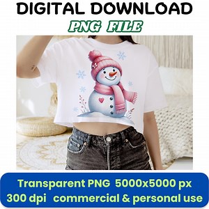 Cute Snowman PNG Clipart – Winter Snowman With Pink Hat and Scarf Graphic for Christmas Cards, Stickers, Crafts and Sublimation, Snow-themed - Etsy Canada