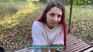 He caught a young whore drinking drinks and decided to punish her severely.