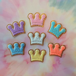 Stick-on Crown Chenille Patch, Self-adhesive Patch, Glitter Princess Crown Patch, DIY Supply, Hat Patch, Bag Patch, Fairytale Jacket Patch - Etsy