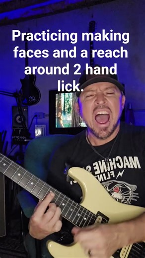 practicing making faces and a reach around 2 hand lick. #guitar #guitarist #fozzy #allele