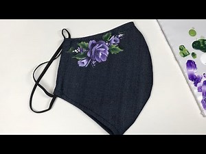 How to paint on a face mask with acrylic paint-DIY jeans face mask-painting with fabric acrylic