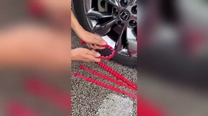 40PCS Snow Tire Straps - Temporary Tire Traction Straps, Universal Reusable Anti-Skid Nylon Tire Chain, Upgrade Adjustable Portable Temporary Tires Straps for Snow Ice Mud (Orange,40 PCS)