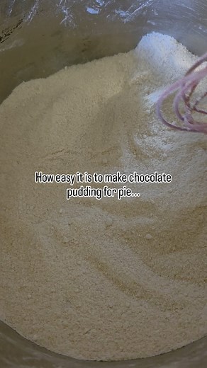 Chocolate pie/pudding taste way better homemade. Its super easy and only takes about 15 minutes. You can use any pie shell you would like i.e. graham cracker, oreo, homemade .etc. 1.5 cups sugar 1/4 cups corn starch 1/4 tea salt 3 cups whole milk 4 egg yolks 6.5 ounces bitter chocolate ( a little extra for my taste) 2 tsp vanilla 2tab butter 1In a medium saucepan, stir or whisk together the sugar, cornstarch, and salt. Pour in the milk and egg yolks, whisking to combine. Stir over medium heat un