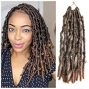 12 Inch Butterfly Locs Crochet Hair 1 Pack Ombre Blonde Pre looped Distressed Faux Locs Crochet Braid (12Inch,1B/27)
