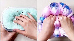 Fluffy slime with stars and soft ASMR sounds