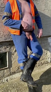 Fun in rubber boots & overalls - gay worker (OF workie)