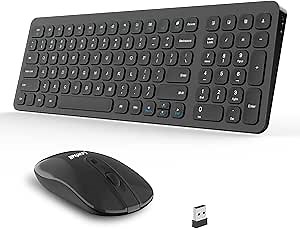 LeadsaiL Wireless Keyboard and Mouse Combo, Wireless USB Mouse and Computer Keyboard Set, Compact and Silent for Windows Laptop, Desktop, PC
