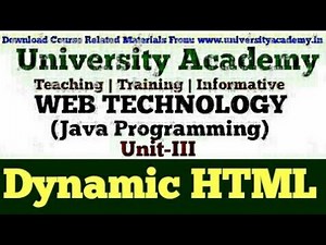 WT44: JavaScript | Introduction To DHTML | What is Dynamic HTML | HTML vs DHTML | Hindi