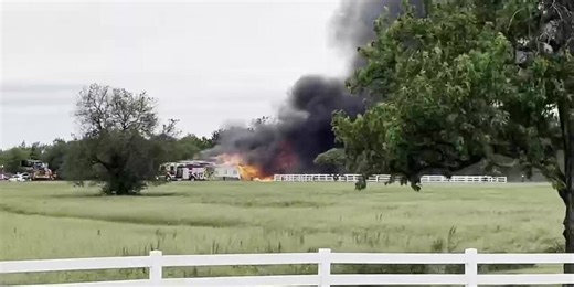 Flames engulf barn in Andover