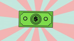 Download Animated dollar bill icon with a rotating background for free