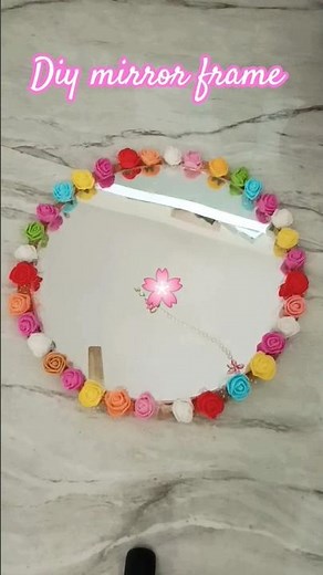 diy mirror frame 💞#diy # yrtshorts #shorts # diyhomedecore #crafthome #diy #viral