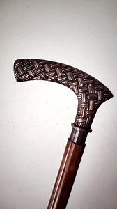 Victorian Style Walking Cane: Woven Copper Finish Handle, Handmade Wooden Stick - Etsy