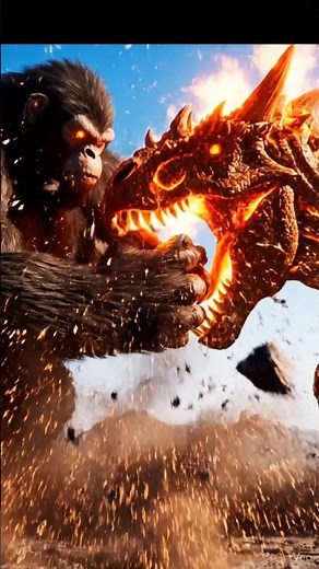 Biggest FIGHT 💪 Monster Monkey Powerful Fight Scene | GODZILLA #ytshorts #shorts #aivideo #fighting