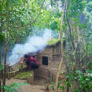 SurvivalShelterIdeas, Girl Living Off Grid Built Complete Warm Survival Shelter, Bushcraft Earth Hut 3 | Tube Unique Survival