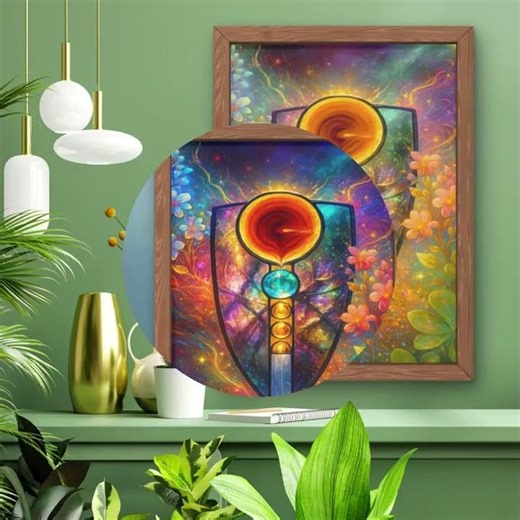 Lesbian Wall Art | Lesbian Pride | Stained Glass | Cosmic Art #cosmicenergy #homedecor #wallart