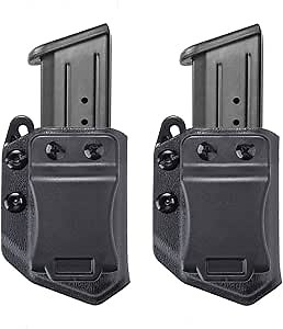 ELVO Pistol Magazine Holster, Double 9mm Mag Pouch, Open-Top Dual Magazine Holder for Tactical Belt, Molle Compatible