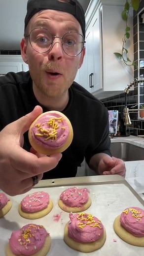 Y’all #LoftHouse Cookies are even better when you make them 😁 #EasyRecipes #homemade #lofthousecookies #sugarcookies w/ #frosting #sweet #cookie #try #fyp Copycat LoftHouse Cookies 1/2 C. Butter (softened) 3/4 C. Sugar 1 Egg 1/2 C. Sour Cream 1 tsp. Vanilla 1 1/2 C. AP Flour 1 TBS. Cornstarch 1/4 tsp. Baking Soda 1/2 tsp. Baking Powder 1/4 tsp. Salt Frosting; 1/2 C. Butter (softened) 2 TBS. Shorting 1 tsp. Vanilla 2 1/2 C. Powdered Sugar 4 TBS. Heavy Whipping Cream Food coloring Sprinkles In a 