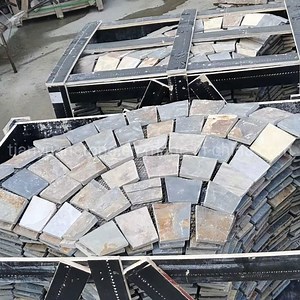 [Hot Item] Back Mesh Yellow Wood Slate Crazy Paving Flagstone