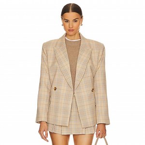 [Hot Item] Plaid Suit Jacket Women's Suit Suit Ladies 2 Piece Skirt Set Vintage Office Set