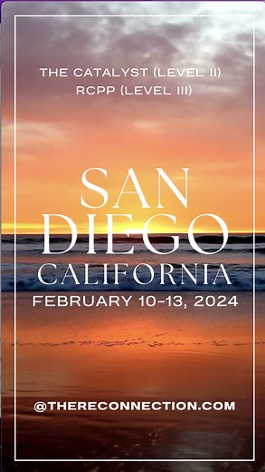 🌟Join us in sunny San Diego for an unforgettable experience at THE CATALYST (LEVEL II) and RCPP (LEVEL III) training with the Reconnection team! 🙌 Immerse yourself in the powerful frequencies of Reconnective Healing during the in-person training on February 10-11, 2024. 💫 REGISTER FOR LEVEL II HERE: https://reconnectiveacademy.com/events/catalyst-sandiego/ Then, expand and grow in your practice with the Reconnection-Certified Practitioner Program (RCPP) on February 12-13, 2024. REGISTER FOR L