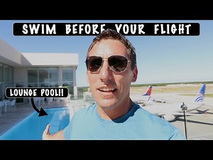 WE FOUND AN AIRPORT LOUNGE WITH A POOL (seriously?)