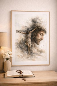 Jesus Crucifixion Art, Shui Mo Hua Ink Wash, Christian Home Decor, Bible Poster - Etsy Canada