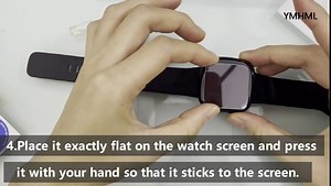 [4 Pack] Compatible for Fitbit Versa 3 / Fitbit Sense Screen Protector Tempered Glass, YMHML Waterproof 9H Hardness Crystal Clear [No-Bubble] Anti- Scratch Easy Installation Film