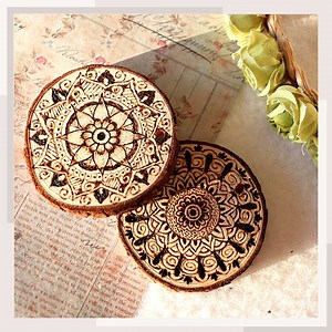 Handmade Woodburned Mandala Keychain/little Wall Decor - Each Mandala is Custom-made - Etsy Canada