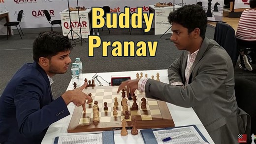 2.7K views · 77 reactions | Pranav V. better known as buddy Pranav on the internet is one of the trickiest GMs out there. He managed to show this trickiness in ample measure in this game against the latest IM of Odisha Sambit Panda at the Qatar Masters 2023. It was a game filled with unbelievable amounts of ups and downs! Video: ChessBase India #Chess #ChessBaseIndia #Pranavchess #Qatarchess | ChessBase India | Facebook