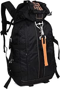 Lightweight Travel Backpack Flight Parachute Pack Large with Molle for Outdoor,Hiking, Climbing,Camping Trekking (Black)