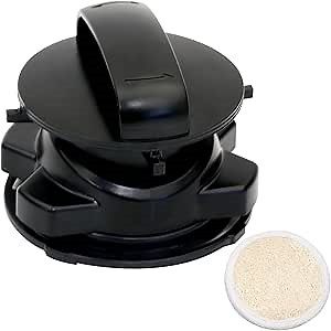 Garbage Disposal 75257 Cover Control (with Round Natural Loofah), Replacement Part for Insinkerator 75052, 74094, 74052, 74275,Compatible with ISE Models and Pro Cover,Black