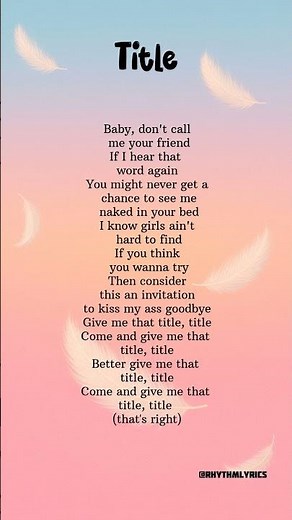 Title lyrics | song by Meghan Trainor