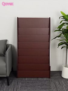 7-Tier Wooden Magazine Rack, 44" Tall Curved Floor Literature & Brochure Display Stand with A4-Compatible Pockets, Sturdy Literature Organizer for Office Reception, Trade Shows & Retail