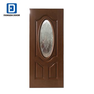 [Hot Item] Fangda Door with Ark Design Small Oval Glass, Entry Door for Home Office