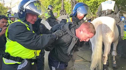 Police make arrests at London rally for Tommy Robinson