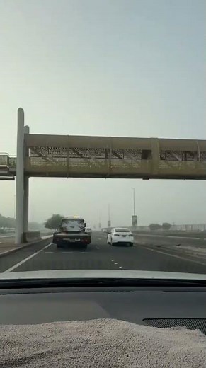 Abu Dhabi to Mussafah Drive in a Foogy Weather